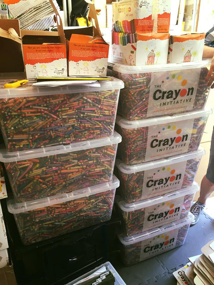 Every year, up to 75,000 pounds of crayons get thrown away by restaurants and schools