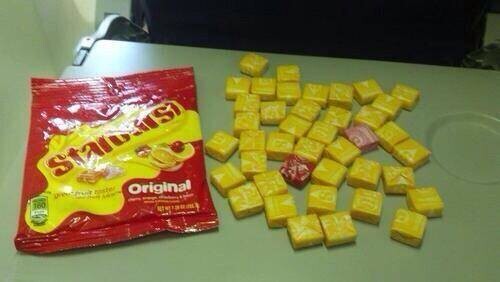 3. "Here, have an assload of yellow starbursts, 'cause THAT'S ALL YOU DESERVE."