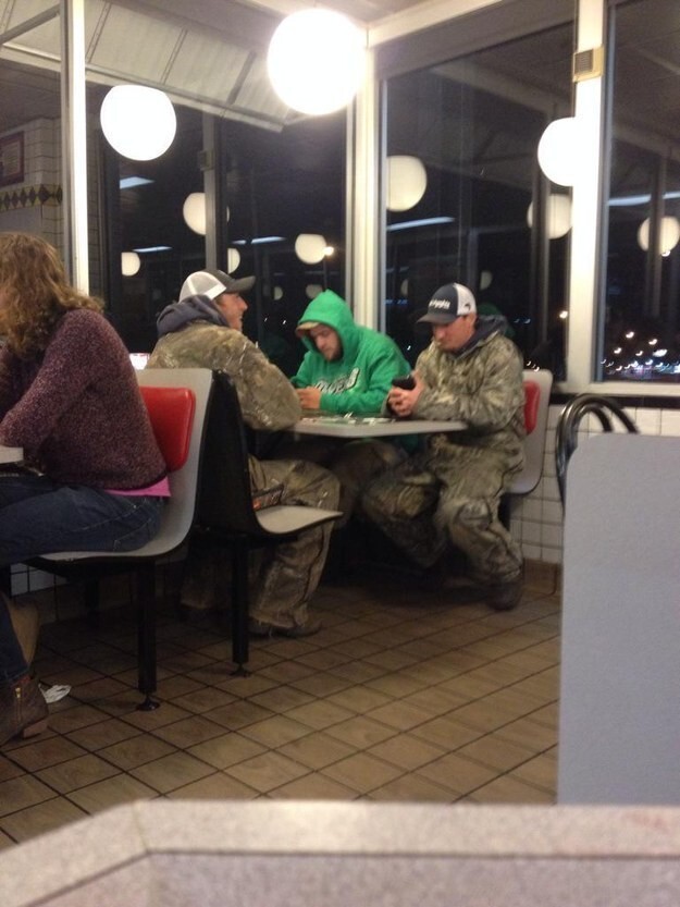 Heartbreaking. Alone in a restaurant, only his phone for company:
