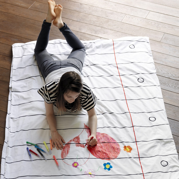 A duvet cover you can doodle on.