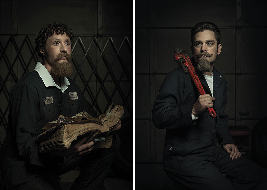 A series of Rembrandt-inspired portraits