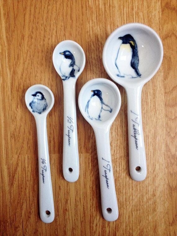 4. These measuring spoons that will have you thinking of adding sugar in terms of penguin species.