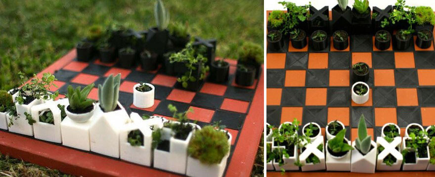 #7 Micro Planter Chess Set
