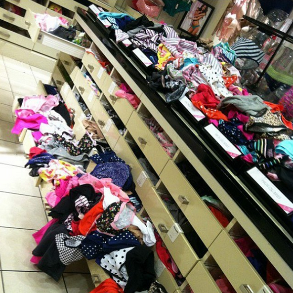 1. Yes, employees know the panty table looks like a natural disaster zone. It’s a never-ending battle.