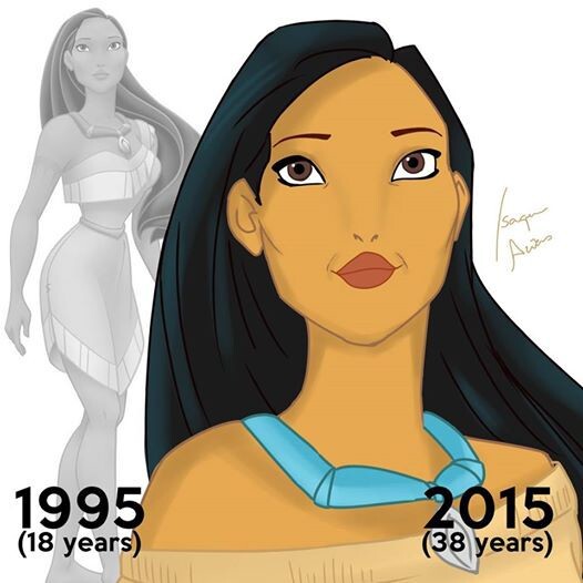 Pocahontas would be 38 years old.