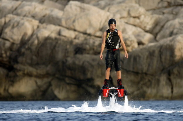 2. When he glided across the water on a hoverboard.