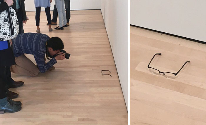 Someone Put Glasses On Museum Floor And Visitors Thought It Was Art