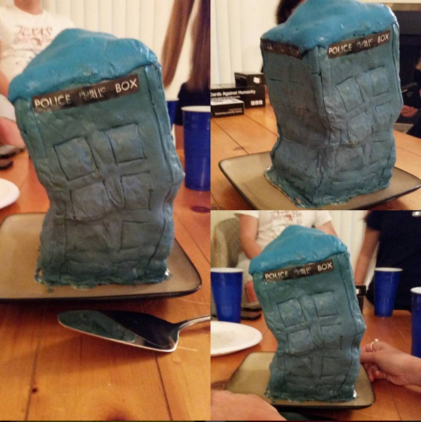 This Doctor Who cake that looks like it needs a doctor.