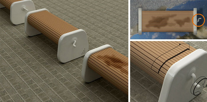 #3 Rotating Bench Keeps The Seat Dry After Rain