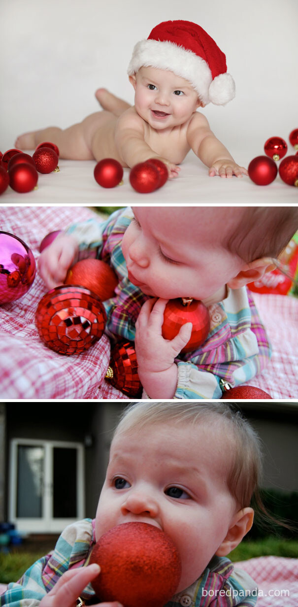 Expectations VS. Reality: 10+ Christmas Baby Photoshoot Fails