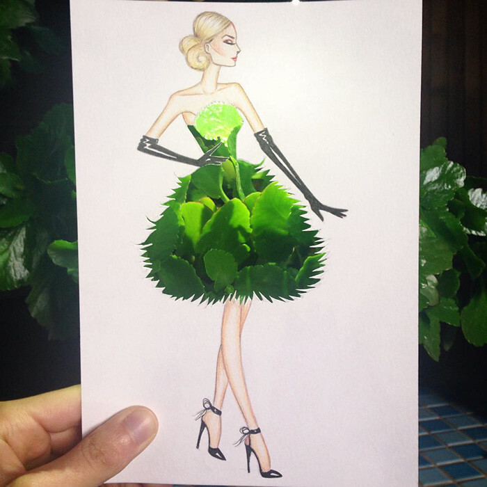 Armenian Illustrator Completes His Cut-Out Dresses With Everyday Objects