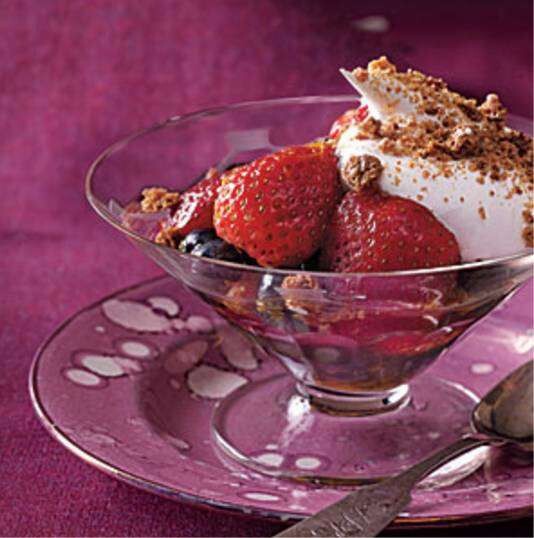 5. Champagne-Soaked Berries with Whipped Cream