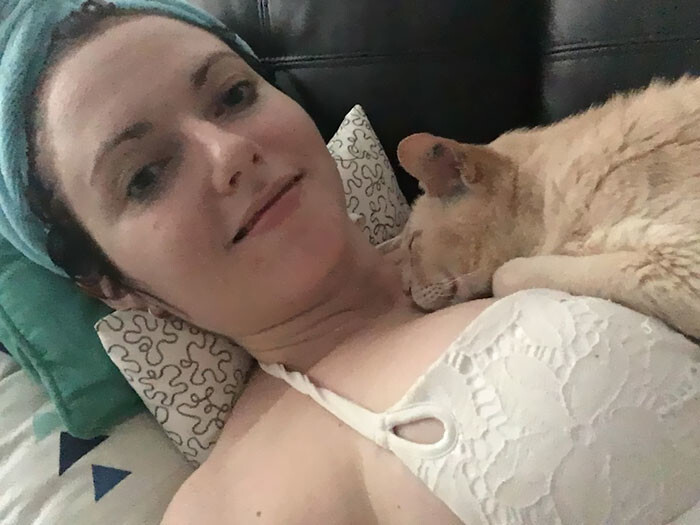 But the best part is that the cat won’t even sleep, if his new mom isn’t holding his hand. “If I let go he wakes up, meows, and claws my hand back to him,” Dempsey said. “I think we’ve bonded already.”