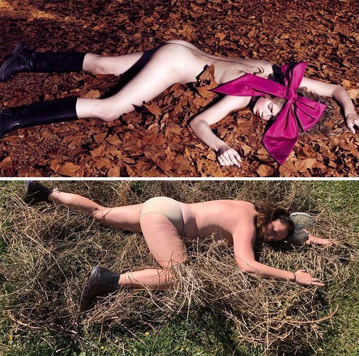 Woman Continues To Hilariously Recreate Celebrity Instagram* Pics, And The Result Is Better Than The