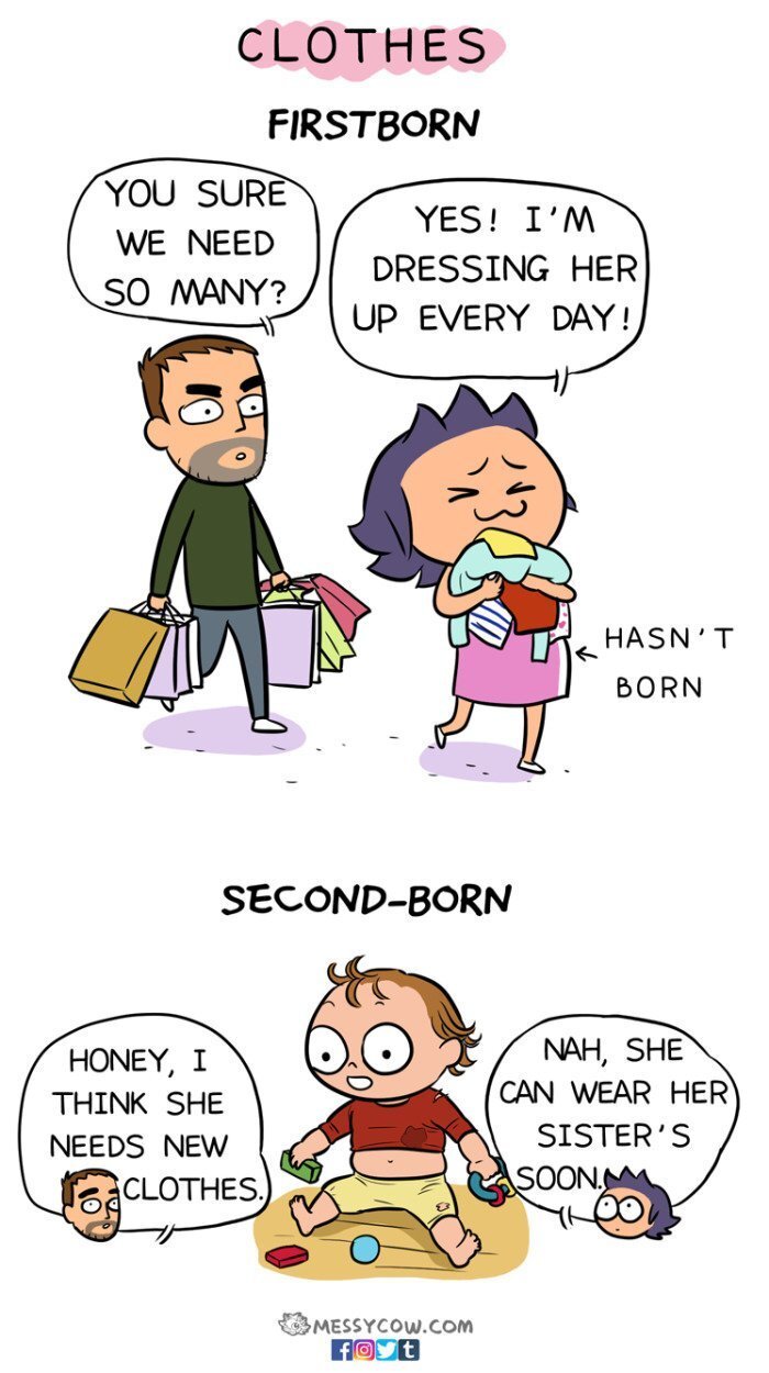 16 Hilariously Honest Comics Reveal The Difference Between Having The First Vs. Second Child