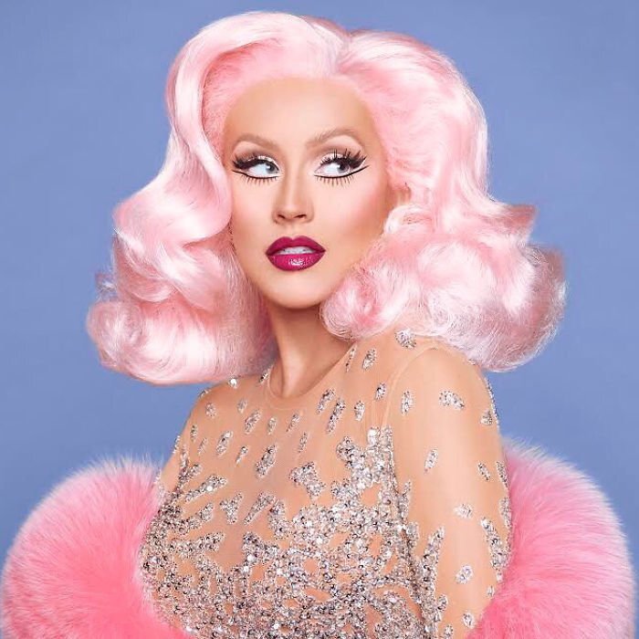 Christina Aguilera has never been shy about dolling herself up with vivid eyeliner and her trademark deep shades of lipstick