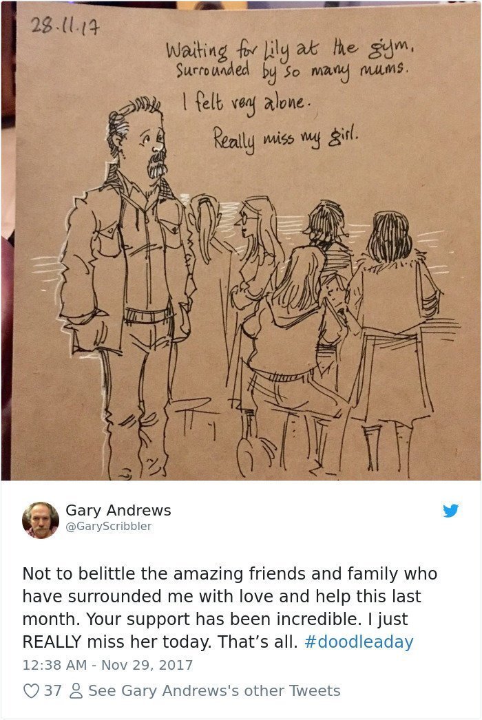 Disney Animator Illustrates Life With Two Children After His Wife Dies, And It Will Break Your Heart