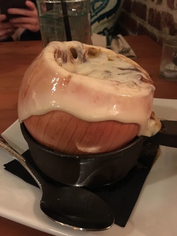 #22 My French Onion Soup Was Served In An Actual Onion