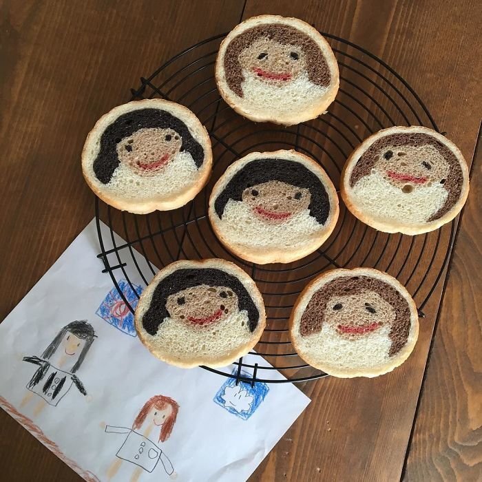 Japanese Mom Bakes Awesome Bread Inspired By Her Kid’s Drawings And Nature