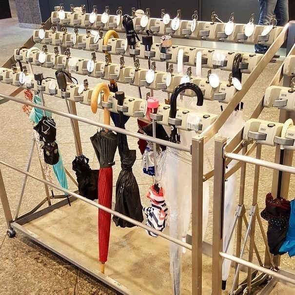 #17 Another Great Japanese Invention: Umbrella Lockers. So You Don't Have To Carry Them Around Inside A Building And Nobody Takes Yours 'Accidentally'