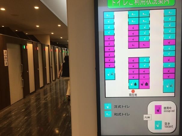 #18 This Toilet In Japan Has A System Of Occupied/Vacant Toilets Information