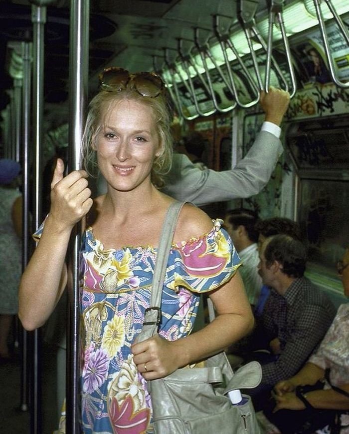 #14 Meryl Streep On The Subway Taken By Ted Thai In 1981