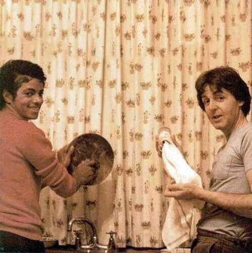 #8 Michael Jackson And Paul Mccartney Doing Dishes, 1982