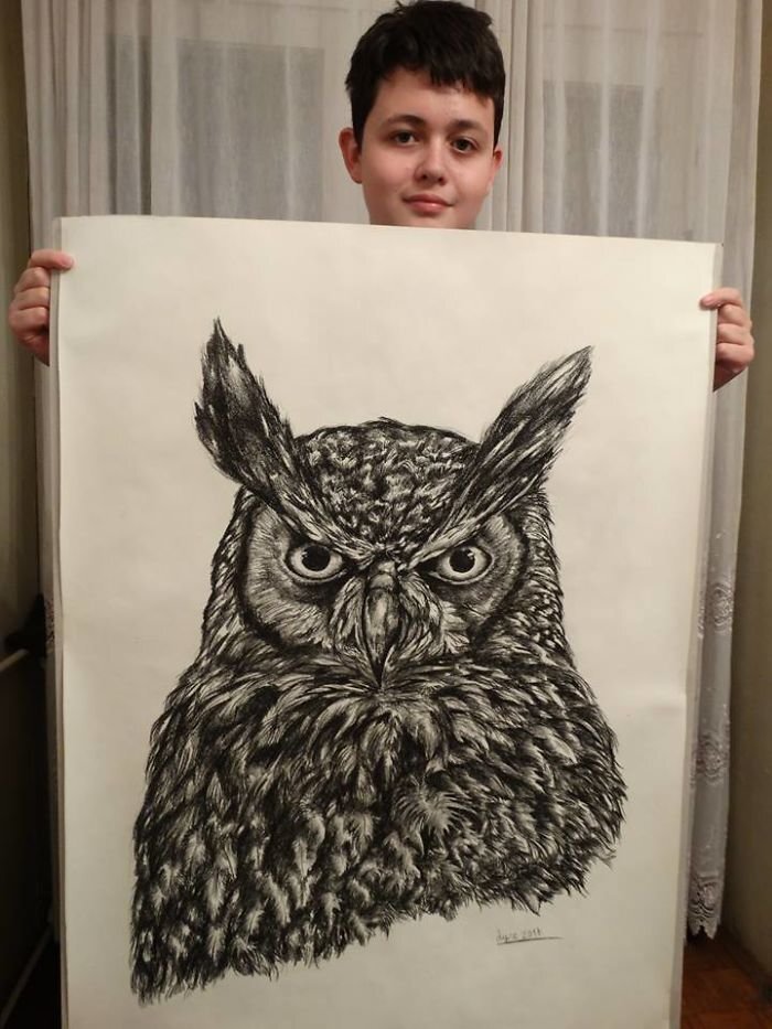 His animal drawings are anatomically correct, too