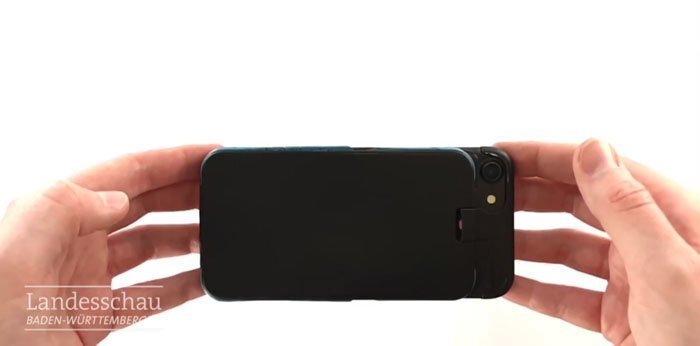 The case attaches to the back of the phone without compromising its aesthetic
