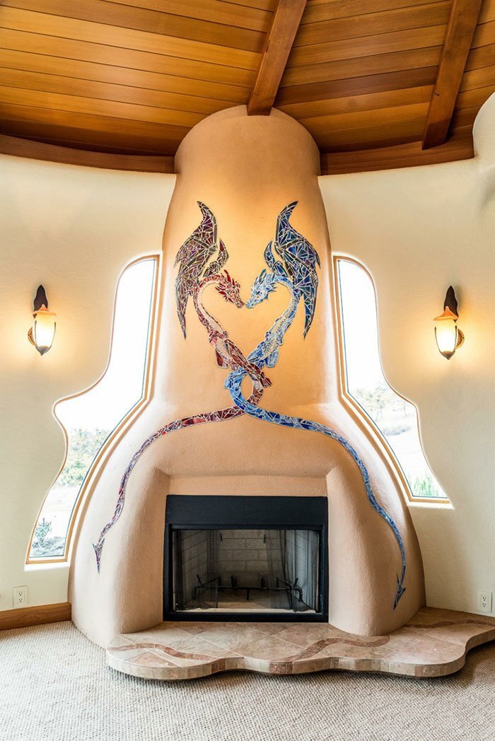 Fire And Ice style mosaic dragons are one of the most intricate house features