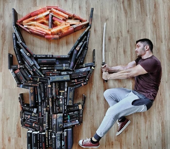 Book-Loving Guy Turns His Massive Library Into Art And His 120k Instagram* Followers Approve