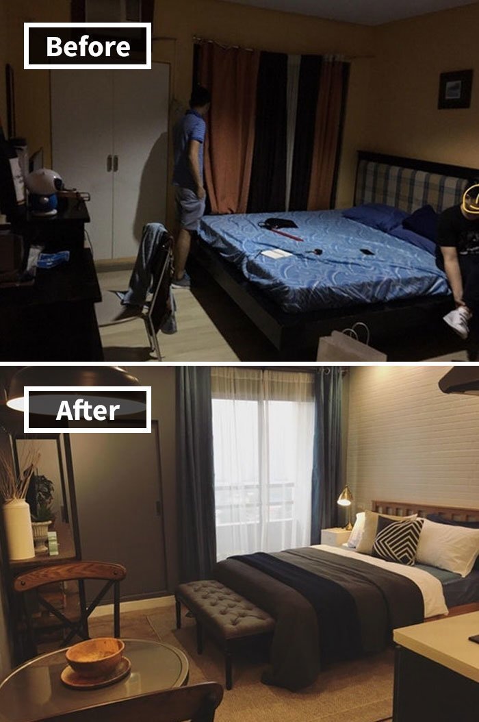 #5 First Time Made Over My Friend’s Studio Apartment. Here’s A Before And After. It’s Also The First Time Anyone Asked Me To Design Their Home