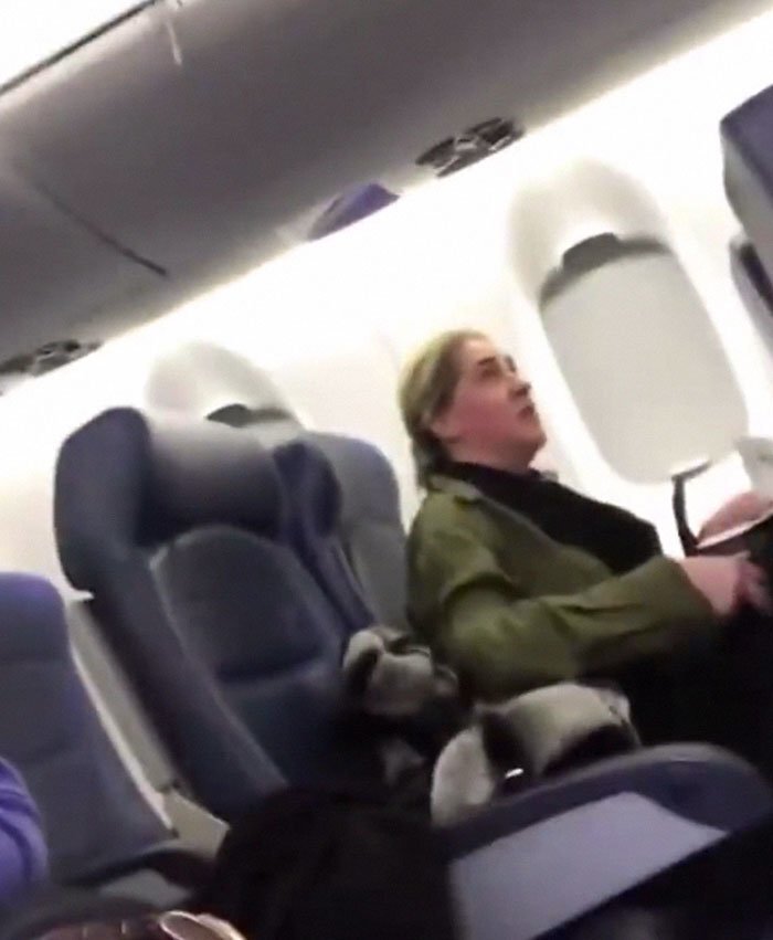 “She came to the back and slammed her bags down. She said ‘this is f—– ridiculous. It’s bulls— having to sit in the back of the plane,'”