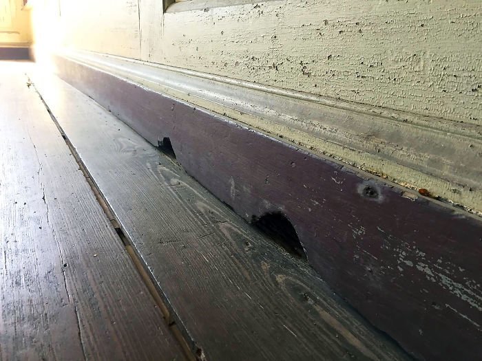 #19 These "Tom And Jerry" Type Mouse Holes Gnawed In A House Built In 1741