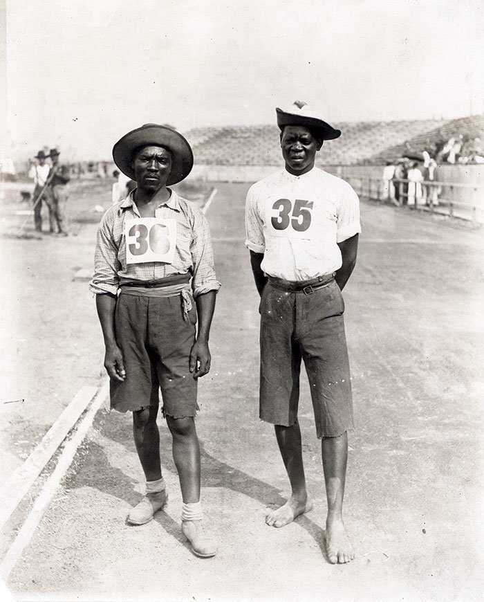 The first two black Africans to compete in the Olympics were also in this race