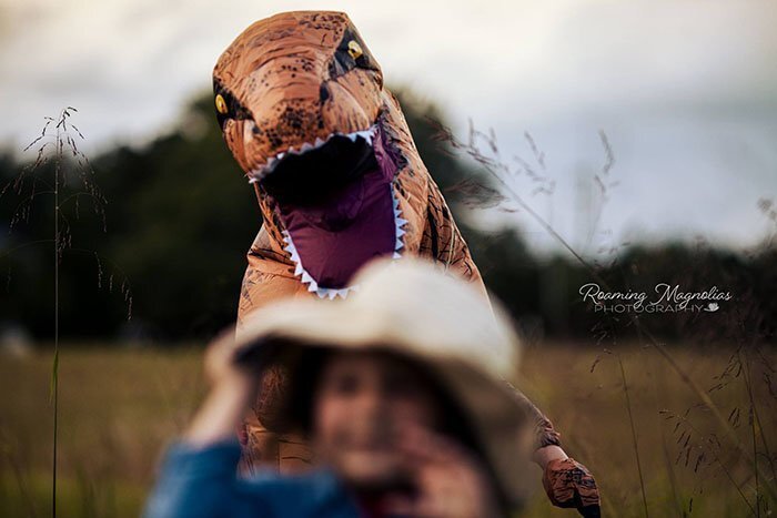 Internet Is Laughing At These Family Pics After Mom Lets Autistic Son Wear T-Rex Suit