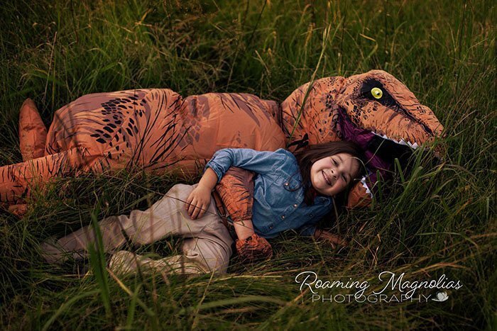 Internet Is Laughing At These Family Pics After Mom Lets Autistic Son Wear T-Rex Suit