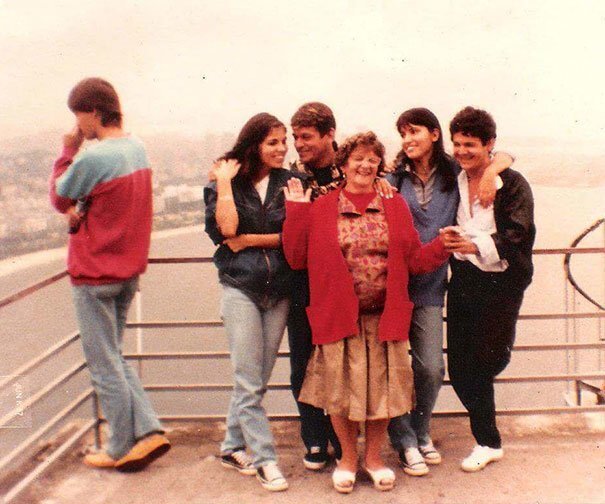 #3 My Cousin Was In His Future Wife's Family Picture (The Guy On The Left), On A Trip To Rio De Janeiro. 7 Years Before They Met