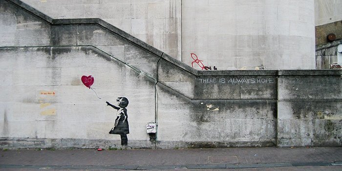 One of the most famous works of Banksy – a world renowned artist – is a Girl With Balloon which originally appeared in East London in 2002