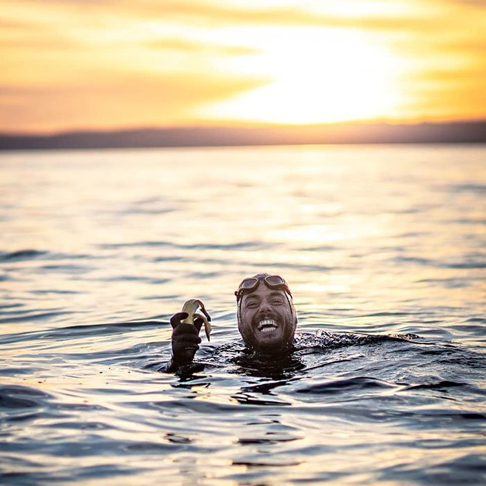 The records include – the first person to swim the entire South Coast of the UK, the longest ever staged sea swim, the fastest person on the planet to swim from Land’s End to John O’Groats