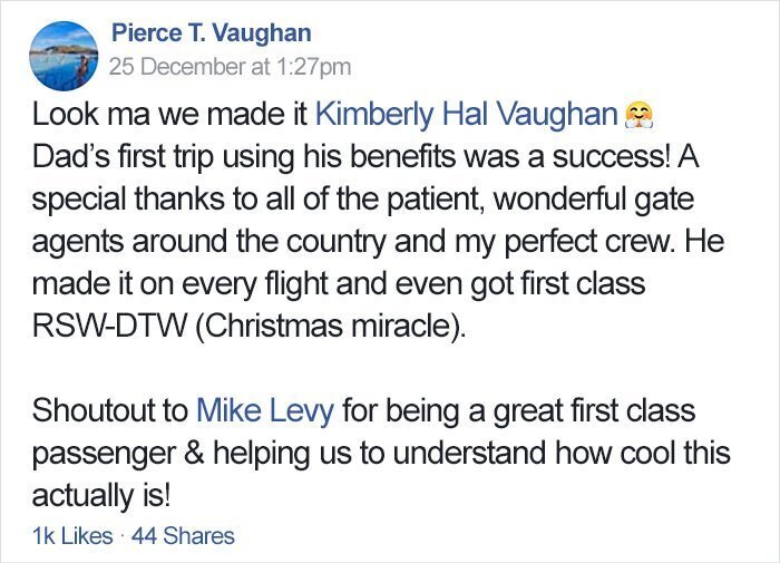 Father Books 6 Flights To Stay With His Flight Attendant Daughter On Christmas