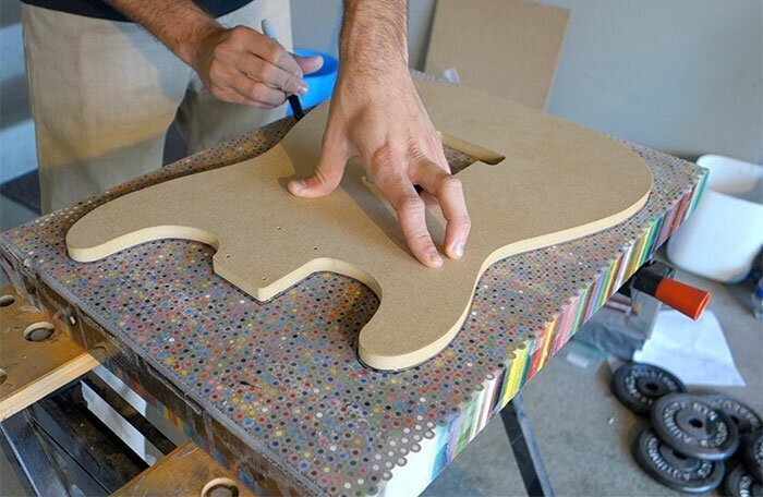 Guy Spends $500 To Build An Epic Custom Guitar Out Of 1200 Pencils, Shows How He Did It