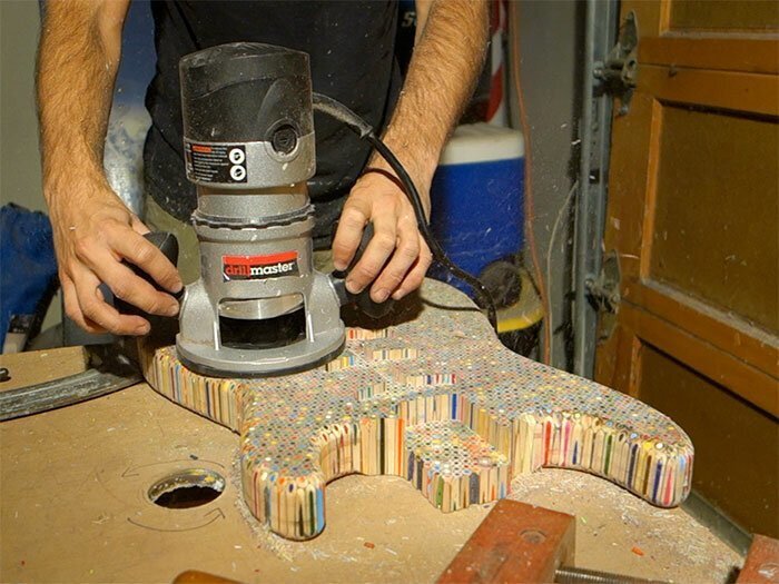 Guy Spends $500 To Build An Epic Custom Guitar Out Of 1200 Pencils, Shows How He Did It