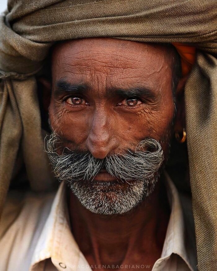 Portrait of a Rajasthani camel trader, taken during annual Pushkar Fair