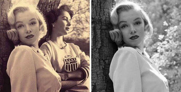 #16 A Photo Of Marilyn Monroe And Elizabeth Taylor