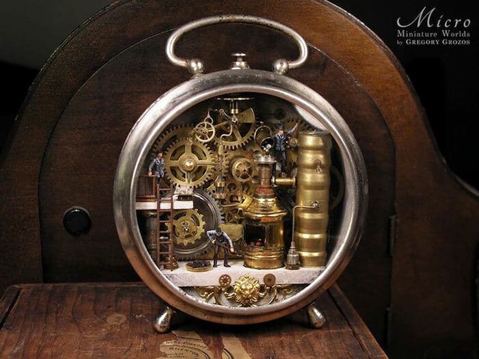 This Artist Turns Old Pocket Watches Into Miniature Worlds
