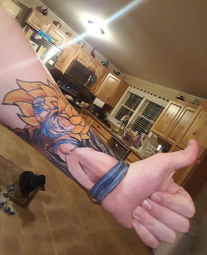 #23 Goku Loves The 3D Effect Of This Tattoo