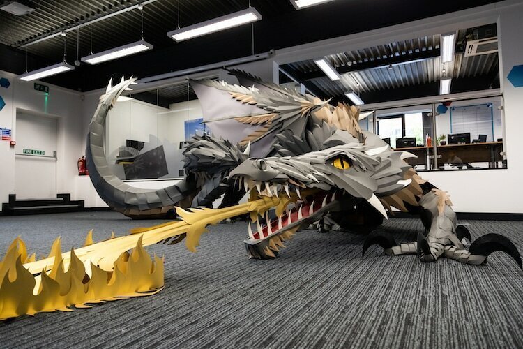 Office stationery supplier Viking Direct worked with artist Andy Singleton to create an incredible dragon art sculpture inspired by Game of Thrones.