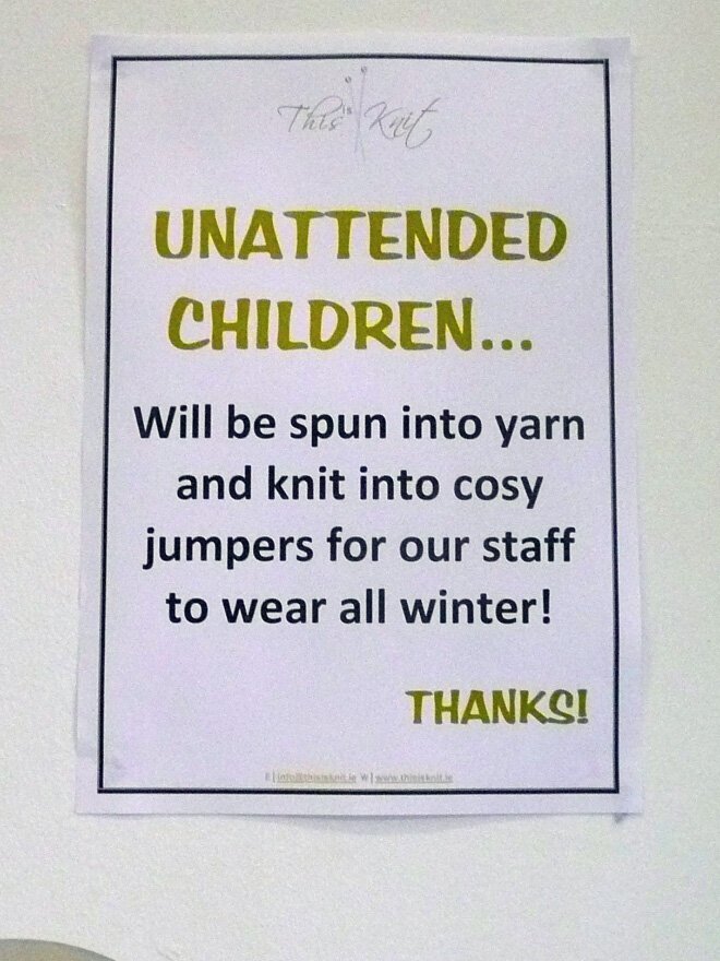 The Funniest “Unattended Children” Warning Signs