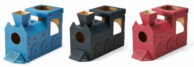 Turn Your Cats Into Furry Train Conductors With Colorful Cardboard Trains